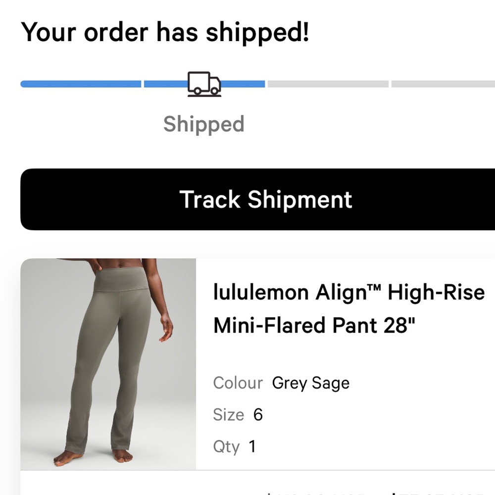 Lululemon Grey Sage High-Rise Mini-Flared Pants